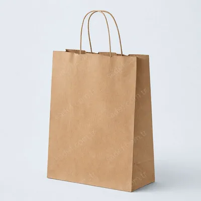 BÜKÜM SAPLI KRAFT KAĞIT ÇANTA 32X40X12 CM 100 ADET