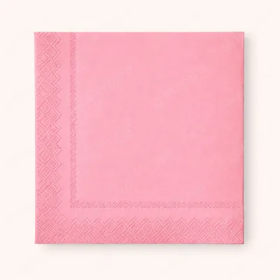 RENKLİ 33X33 KARE PEÇETE 20 AD PEMBE X 25 PAKET