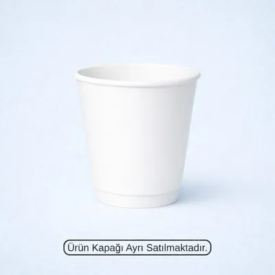 BEYAZ DOUBLE WALL 8 OZ ( 250 ML ) KARTON BARDAK ARNES 500 ADET