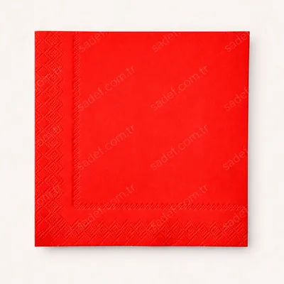 RENKLİ 33X33 KARE PEÇETE 20 AD KIRMIZI X 25 PAKET