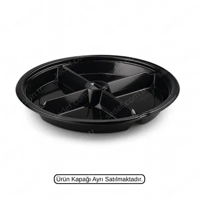 L-454-S LİMERA PET YUVARLAK 4 BÖLMELİ KAP SİYAH 28,7 GR 400 ADET
