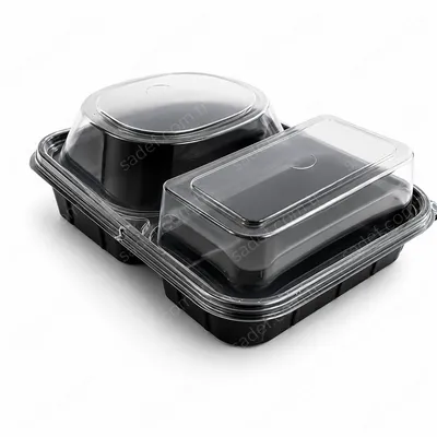 FT280+FT281 2 BÖLMELİ PP HAMBURGER KABI+KAPAK FOLYOTERM 36 GR 180 ADET