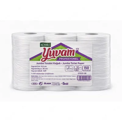 PRO KOMİLİ MİNİ JUMBO TUVALET KAĞIDI ( 9,8 CM ) 150 M 12 AD 6,2 KG