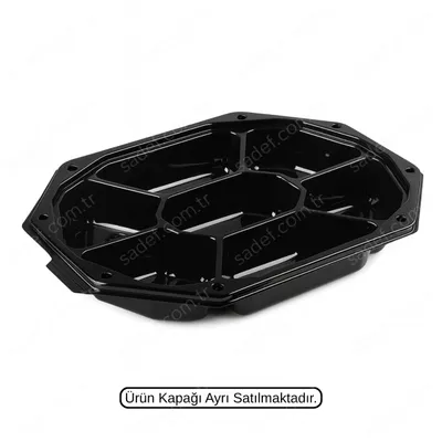 L-467 LİMERA PET SERVİS KABI 32X24 - 7 BÖLMELİ SİYAH GÖVDE 56 GR 100 ADET
