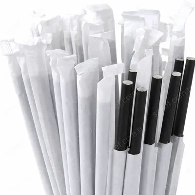 SARGILI KAĞIT PİPET 8 MMX240 MM 100 AD SİYAH