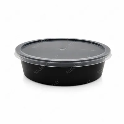 250 CC ( 8 OZ ) YUVARLAK MİKRODALGA IML SİYAH 14 GR KAP + KAPAK 500 ADET