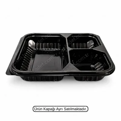 EL378 3 BÖLMELİ PP SICAK GIDA KABI 21 GR ELTRON SİYAH 300 ADET