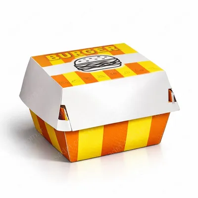 OREGO BASKILI HAMBURGER KUTUSU ( 12X12X8 ORTA BOY 150 ADET
