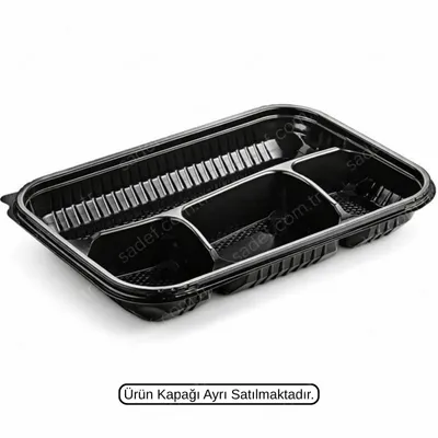 EL484 4 BÖLMELİ PP SICAK KEBAP KABI 30 GR ELTRON SİYAH 100 ADET