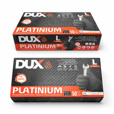 DUX EKSTRA KALIN ELDİVEN SİYAH LARGE 50 ADET X 20 PAKET