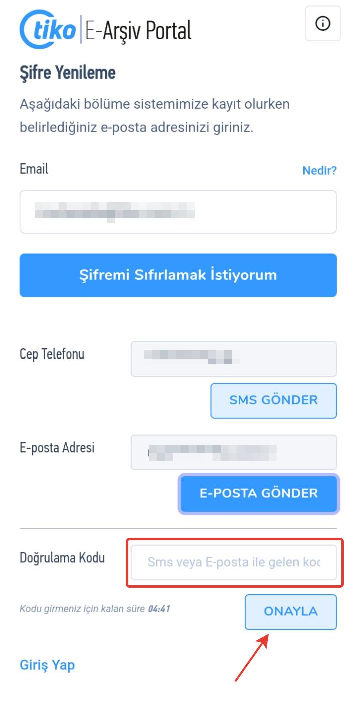 Mobil Şifre 4