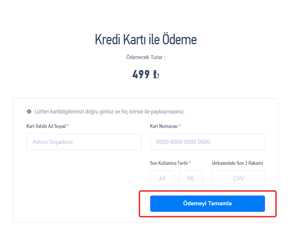 Ödemeyi Tamamla
